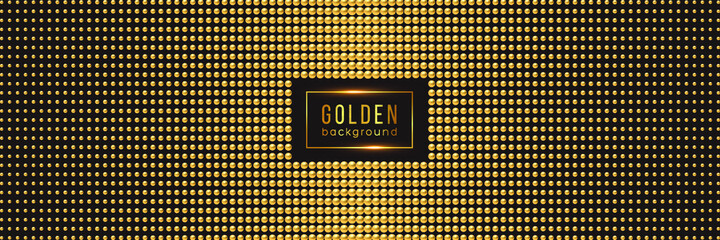 Wall Mural - Golden luxury background with beads. Vector illustration.