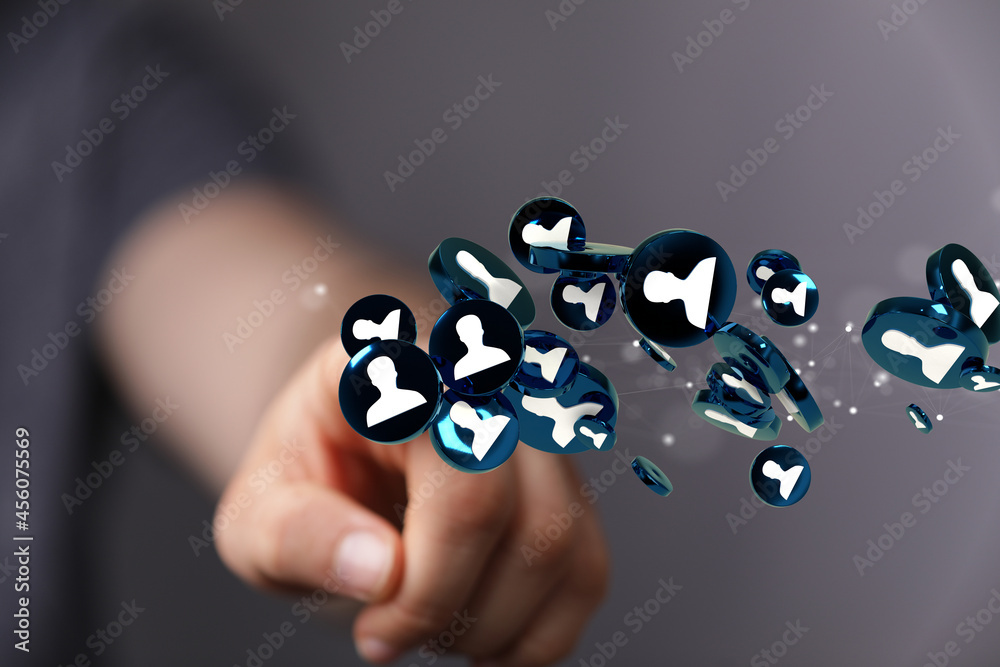 communication and abstract social network connection concept