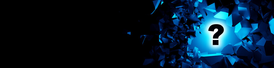 Poster - question mark concept, 3d rendering illustration