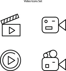 Poster - Video Icon, Video camera icon, Video icon set, Video player Icon Vector Illustration.