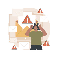 Poster - Spam abstract concept vector illustration. Unsolicited electronic messages distribution, malware spreading, junk email, set mail filter, web security threat, digital communication abstract metaphor.