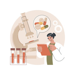 Fototapete - Drug monitoring abstract concept vector illustration. Therapeutic drug monitoring, primary healthcare, ankle bracelet, clinical chemistry, medication level measurement in blood abstract metaphor.
