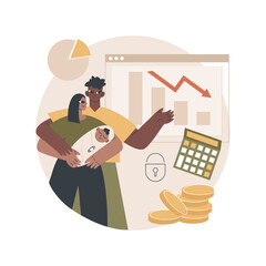 Poster - Anti-crisis family budget abstract concept vector illustration. Anti-crisis management, financial health, family economic decisions, low income, household budget saving measures abstract metaphor.