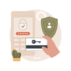 Poster - Security access card abstract concept vector illustration. Electronic opening system, corporate security, automatic access ID card, office entrance technology, unlocking door abstract metaphor.