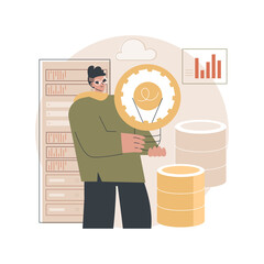 Poster - Innovative big data solutions abstract concept vector illustration. Big data architecture, business software solutions, development service, innovative processing, visualization abstract metaphor.