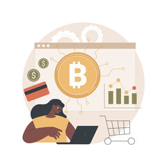 Poster - digital currency abstract concept vector illustration. cryptocurrency market capitalization, electro