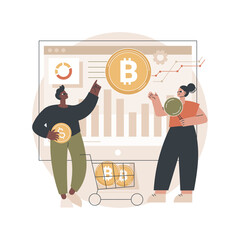 Poster - cryptocurrency market abstract concept vector illustration. investment opportunity, cryptocurrency m