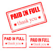 Paid in full grunge rubber stamp over a white background. Rubber stamp with text paid in full inside. Eps 10 vector illustration.
