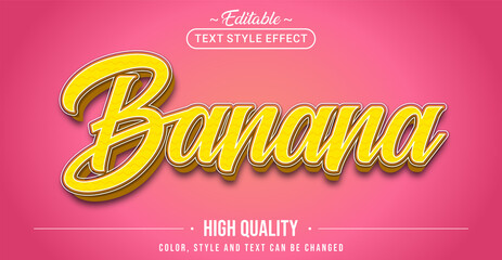 Poster - Editable text style effect - Banana text style theme.