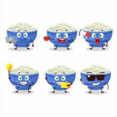 Wall Mural - Navy beans cartoon character with various types of business emoticons