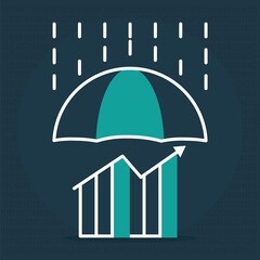 Sticker - umbrella and bar chart