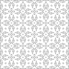  floral pattern background.Repeating geometric tiles from striped elements. Black pattern. 