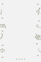 Sticker - Animals pattern on a white card template vector