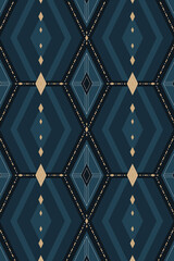 Wall Mural - seamless navy blue geometric patterned wallpaper vector