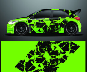  Rally car decal graphic wrap vector, abstract background