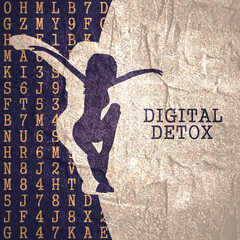 Wall Mural - Digital detox concept illustration. Addiction of devices