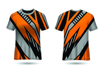 T-Shirt Sport Design. Racing jersey for club. uniform front and back view.