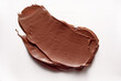 Chocolate paste spread on white background