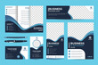 © ahmad - Elegant Abstract Blue Business Stationery Template set for Company Brand. Trifold brochure, Web banner, Roll up banner, Flyer, Business Card, Name Card, Id. Corporate printable layout with CMYK design