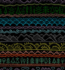 Poster - Abstract Nature Seamless Pattern for your design. Ethnic Ornament style