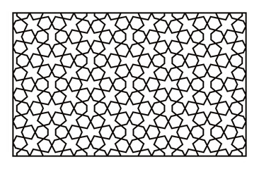 Wall Mural - Laser Cutting Template. Decorative Lattice. Middle Eastern Geometric Pattern.