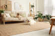 © New Africa - Adorable dogs resting in modern living room