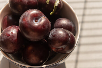 Sticker - Closeup of a bowl full of ripe cherries