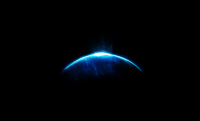 Aufkleber - Easy to add lens flare effects for overlay designs or screen blending mode to make high-quality images. Abstract sun burst, digital flare, iridescent glare over black background.