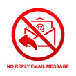 No reply email message sign isolated on white background vector illustration.