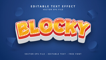 Poster - Blocky editable 3d vector text style effect. Editable illustrator text style.