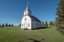 A Nordic Lutheran Church On The Prairies In Rural Saskatchewan, Canada.
