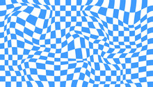 Checkered Background With Distorted Squares. Abstract Banner With Distortion