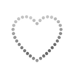 Sticker - Silver Heart Icon - Vector Symbol