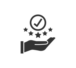 Modern value icon, top service rating icon on white background