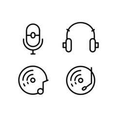 Poster - Music line icon design collection isolated