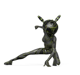 girl on scifi suit