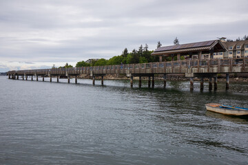 Wall Mural - Bellingham, Washington, USA - May 7 2021: Pier at Fairhaven Bellingham.