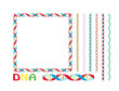 Web背景素材 DNA遺伝子のデザインイラスト 飾り罫線とフレームのセット ベクター Background material DNA gene design illustration, set of ruled lines and frames. vector