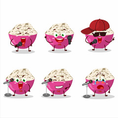 Canvas Print - A Cute Cartoon design concept of basmati rice singing a famous song