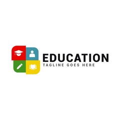 Educational logo simple icon template. Simple logo education by depicting intelligence and insight.