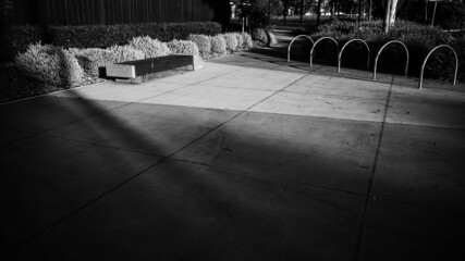 Wall Mural - Bench and bicycle parking