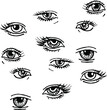 © Ольга Мороз - Vector pattern drawing eyes. For printing on fabric.