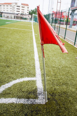 Soccer Football on Corner line