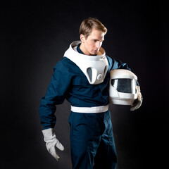 Wall Mural - An astronaut in a spacesuit is ready for launch.