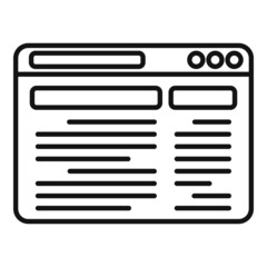 Poster - webpage browser icon outline vector. computer window