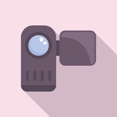 Wall Mural - Stream camera icon flat vector. Live video