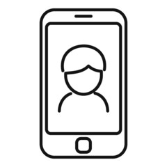 Poster - Smartphone stream icon outline vector. Live video