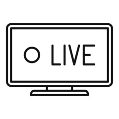 Poster - Live tv stream icon outline vector. Online news