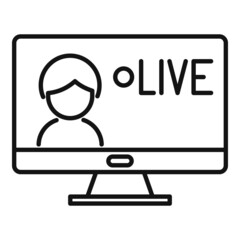 Poster - Live stream icon outline vector. Video online