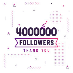 Thank you 4000000 followers, 4M followers celebration modern colorful design.
